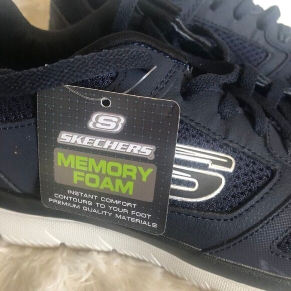 Skechers Lite-Weight Memory Foam Sneaker Unisex, Size 8.5 navy/white, brand‎ new - Picture 5 of 12